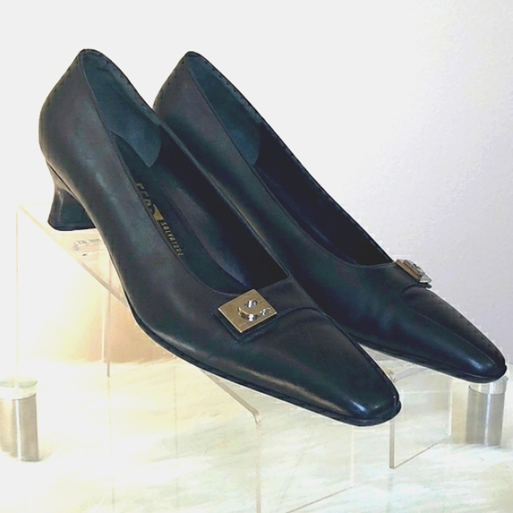 Salvatore Ferragamo black pump heels